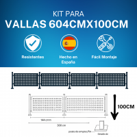 Imagén: KIT VALLAS ACERO GALVANIZADO 604,8CM ANCHO X 100 CM ALTO